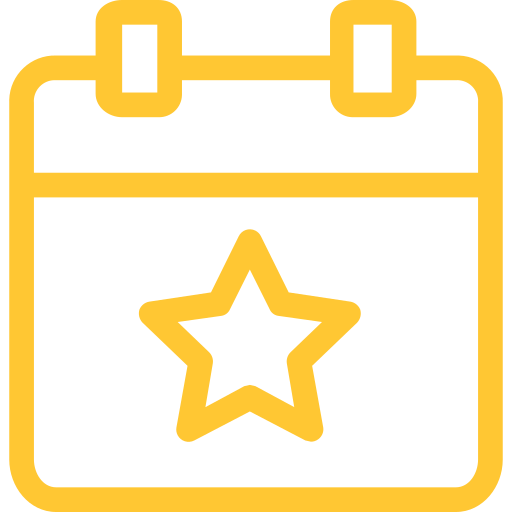 Icon of a calendar with a star in the center